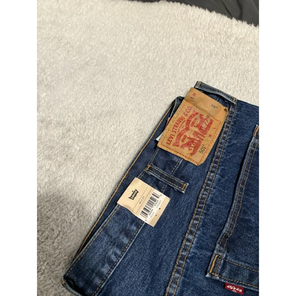 New Levi's 501 Original Straight Button Fly Blue Denim Jeans 48x29 B&T NWT Pants